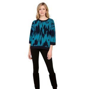 Michael Kors Sweater Knit Top Shirt Teal Navy Women's WOMAN'S Size Medium